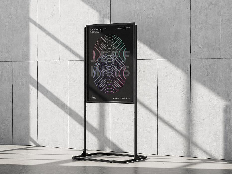 Project Jeff Mills, auditorium Louvres, print poster, fictional