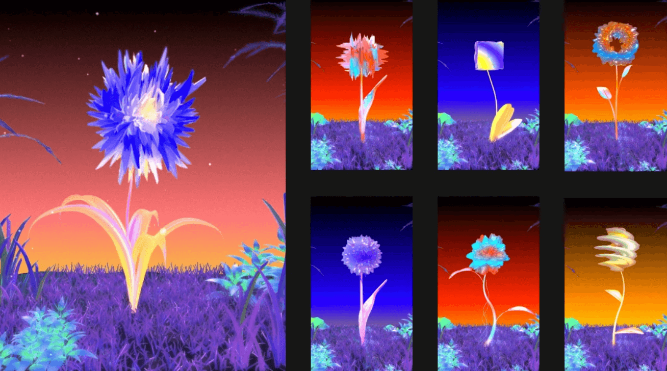 Hanami, interactive installation and immersive experience, flowers