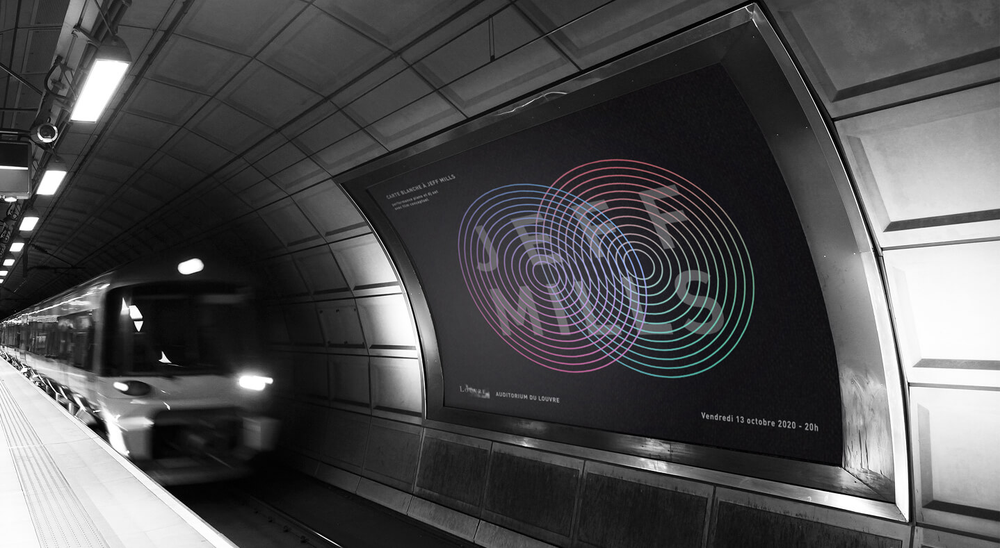 Project Jeff Mills, auditorium Louvres, print poster, fictional