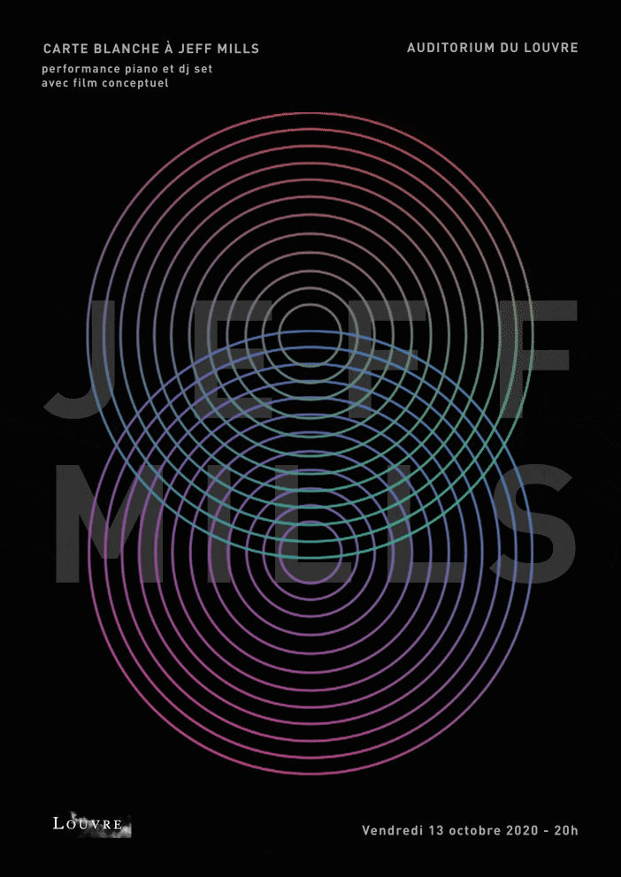 Project Jeff Mills, auditorium Louvres, print poster, fictional