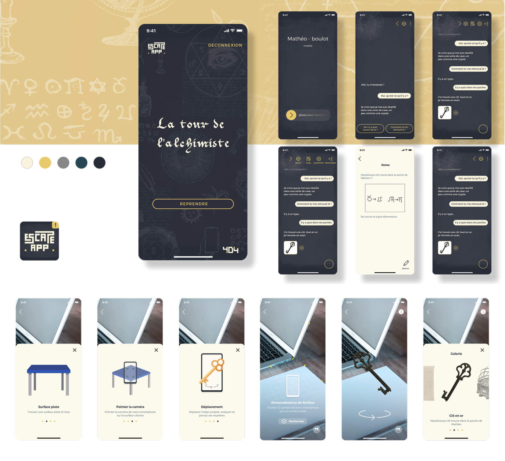 Project Escape App, UX UI Design, overview