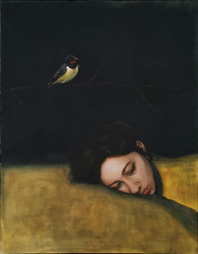 Apathie passionnelle 2024, oil painting