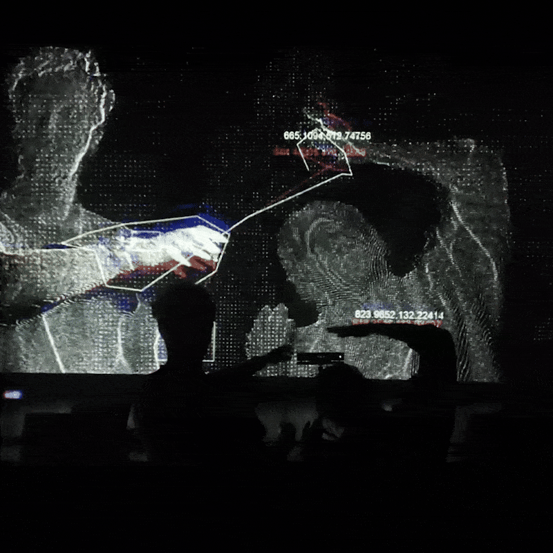 Feedback kinect interactive installation, overview photo