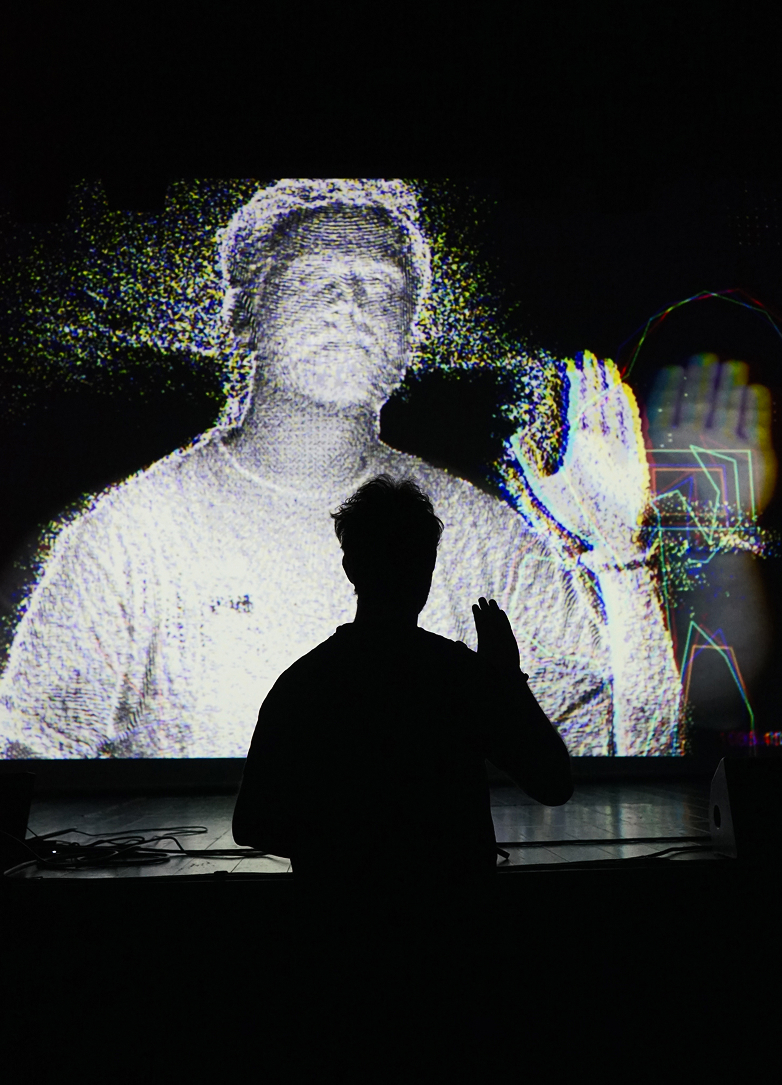 Feedback kinect interactive installation, overview photo