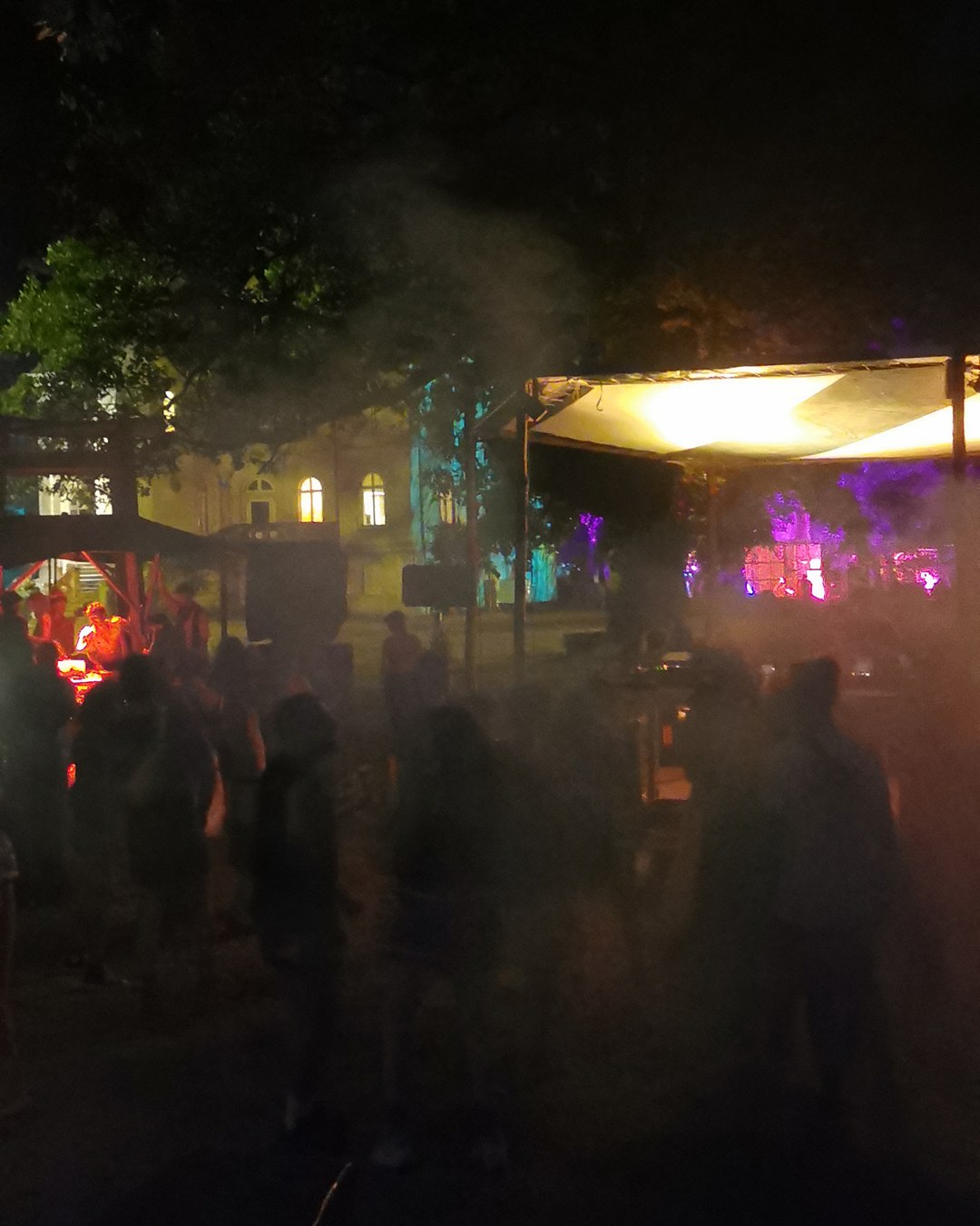 Coucool 2026, the festival grounds between the stages at night