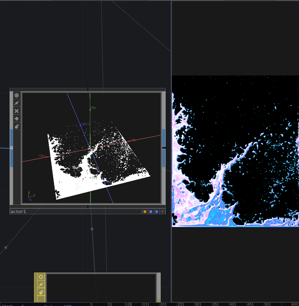 Coucool 2026, the TouchDesigner patch, Kinect point cloud and fluid simulation